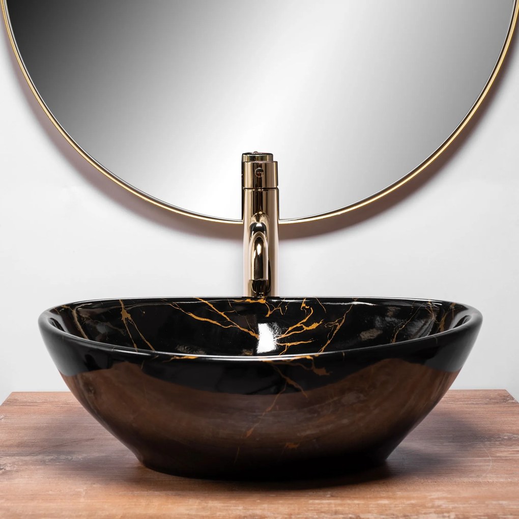 Lavabo da appoggio Rea Sofia Black Marble
