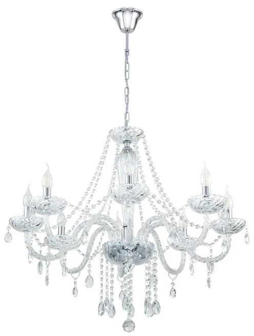 Lampadario Neoclassico Basilano 1 nichel 8x E14 Ø82cm EGLO