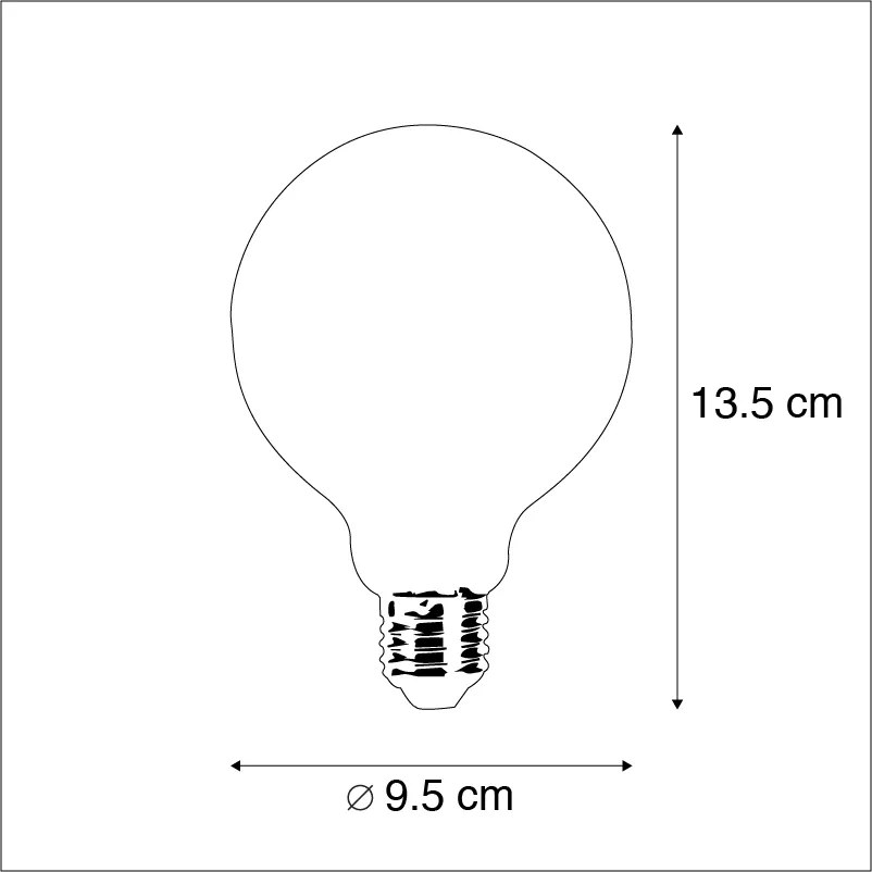 Set di 3 lampadine LED dimmerabili E27 G95 5W 470lm 2700K