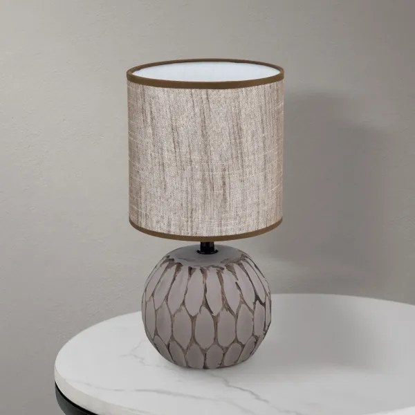 Orion LA 4-1224/1 - Lampada da tavolo PINIA 1xE14/25W/230V ceramiche beige/grigio