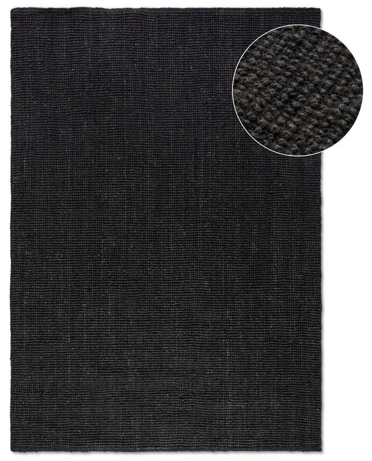 Tappeto nero in iuta 60x90 cm Bouclé – Hanse Home