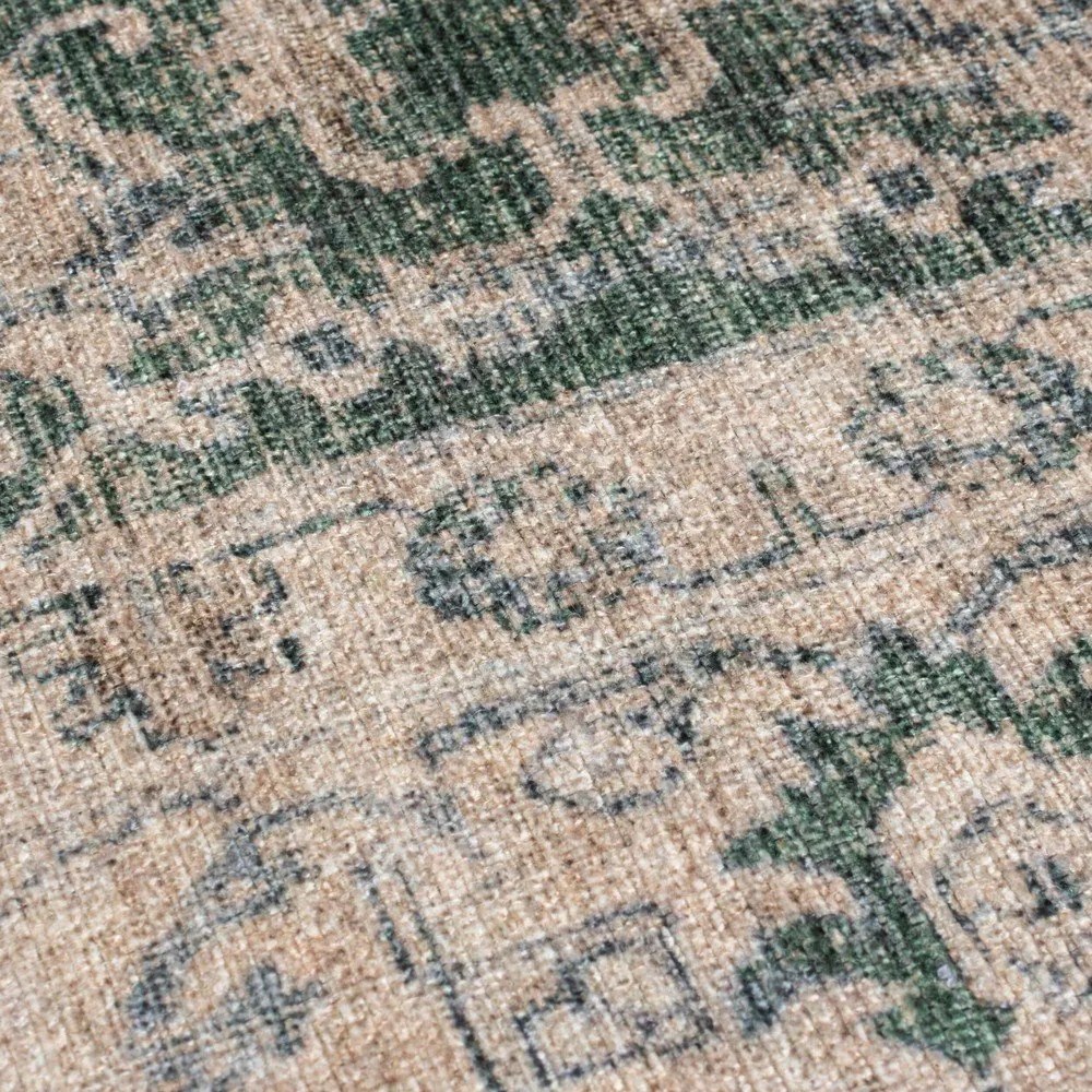 Tappeto verde lavabile 190x290 cm Beau Floral – Flair Rugs