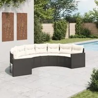 Divano da Giardino con Cuscini Semicircolare in Polyrattan 3318513