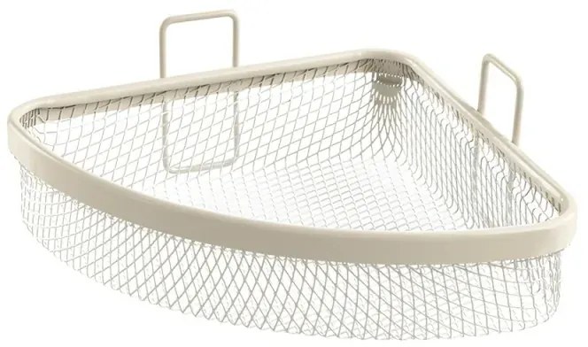 Mensola bagno Angolare crema in acciaio con 1 ripiano – Taki