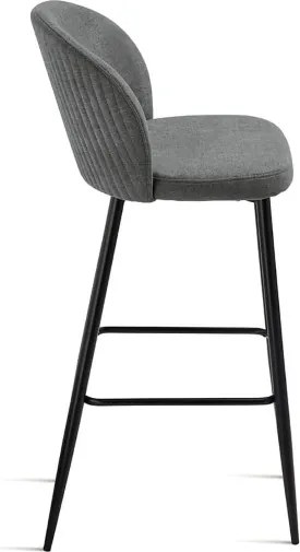 Sgabello in tesssuto Antracite con struttura in metallo MEGGIE 2 pezzi