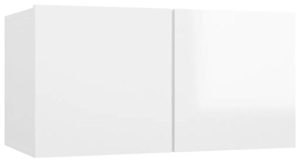 Mobili tv 4 pz bianco lucido 60x30x30 cm in truciolato