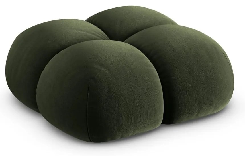 Poggiapiedi verde con rivestimento in velluto Loretto – Cosmopolitan Design