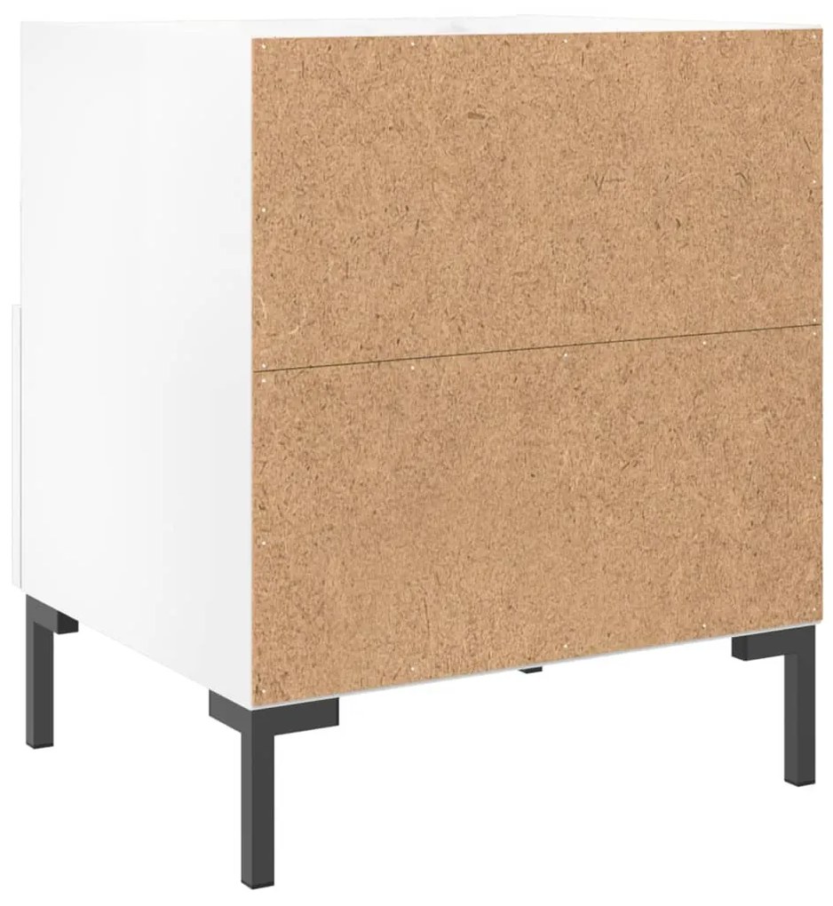 Comodini 2 pz Bianco Lucido 40x35x47,5 cm in Legno Multistrato