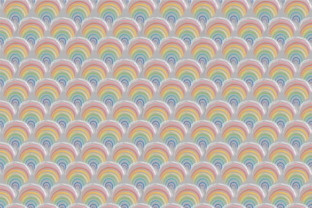 Carta da parati autoadesiva – Allegre casette arcobaleno