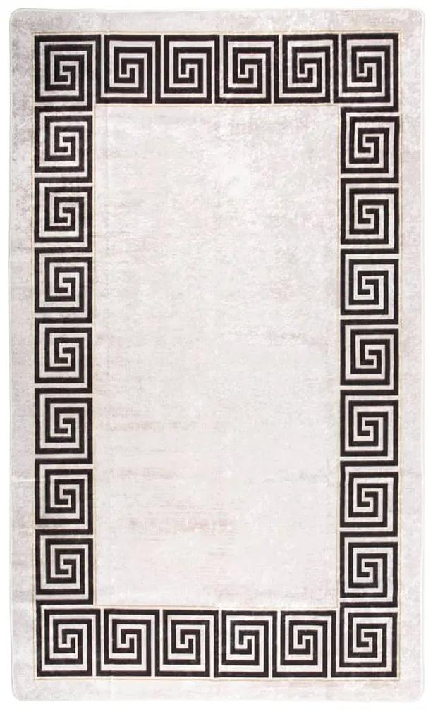 Tappeto Lavabile Bianco e Nero 120x170 cm Antiscivolo