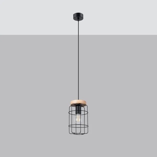 Sollux SL.1263 - Lampadario a sospensione con filo GOTTO 1xE27/15W/230V nero