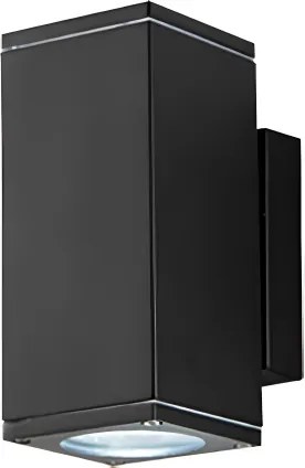 Applique NEVADA 9x12 cm per esterni in alluminio Nero con diffusore in vetro