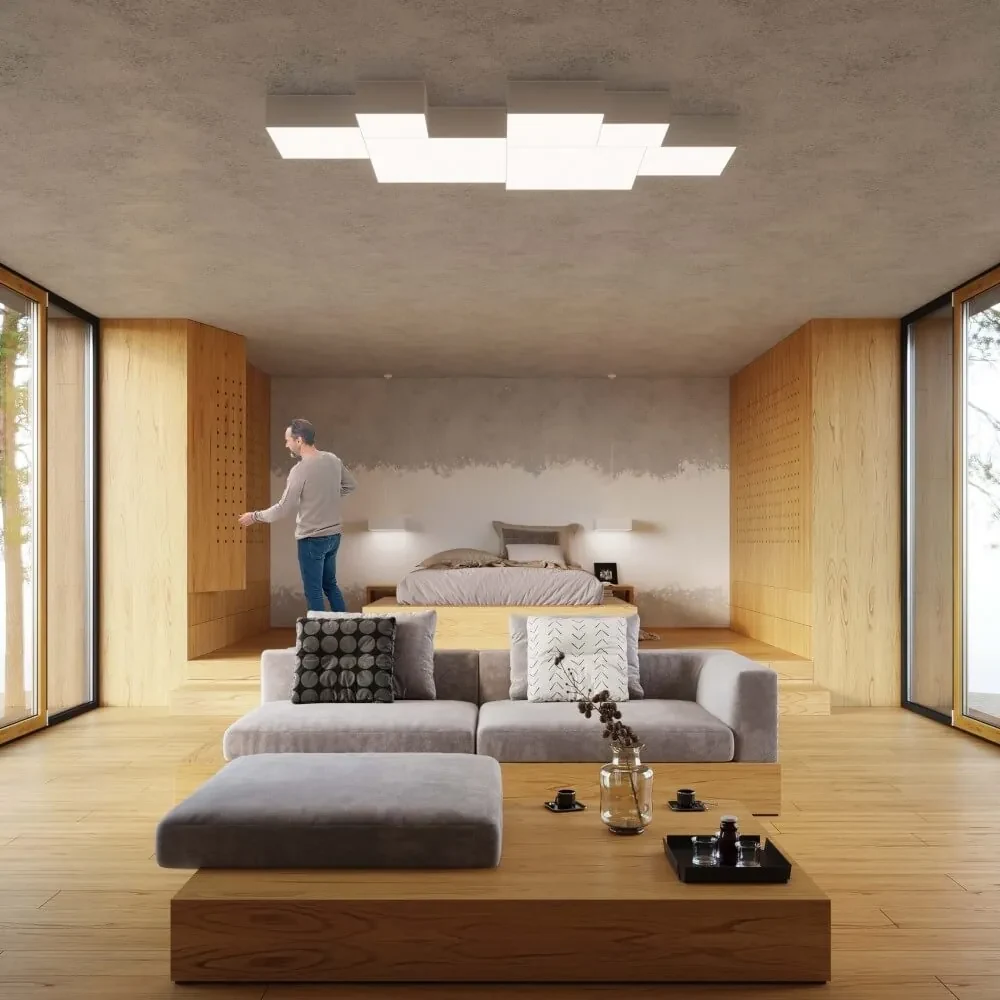 Plafoniera Quadrata da Soffitto in PVC 3xE27 HORUS 45 White da interno Colore del corpo Bianco