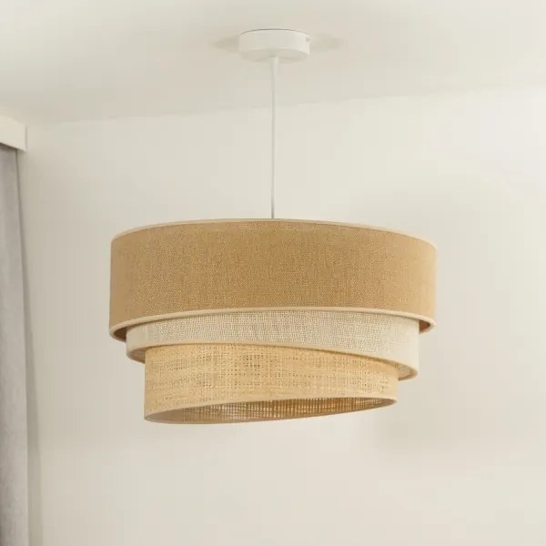 Duolla - Lampadario a sospensione con filo YUTE TRIO 1xE27/15W/230V diametro 45 cm marrone/grigio/beige