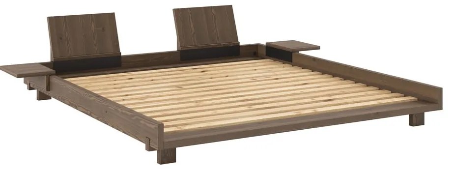 Letto matrimoniale marrone in pino massiccio con rete inclusa 180x200 cm Social – Karup Design