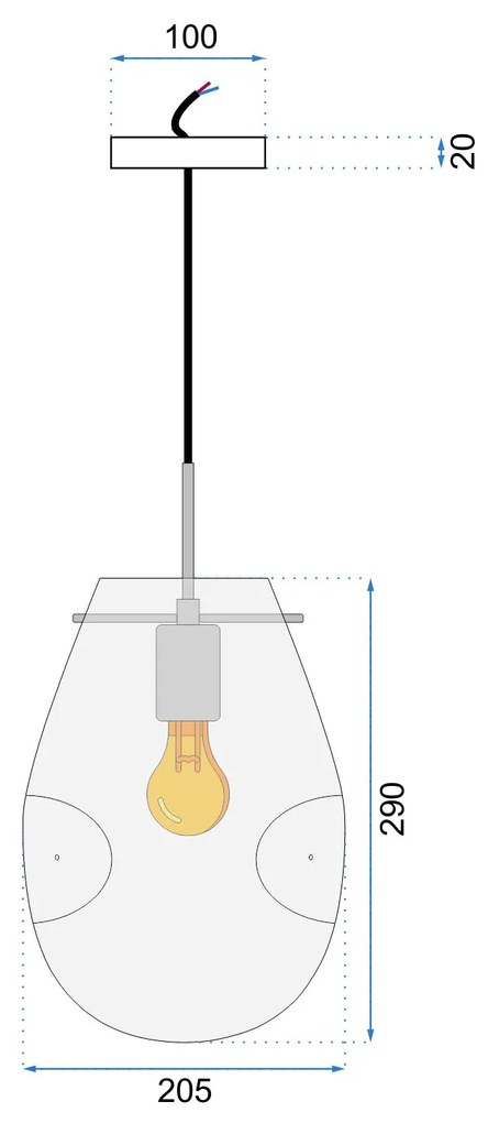 Lampada Da Soffitto Pensile Di Vetro  APP328-1CP Amber