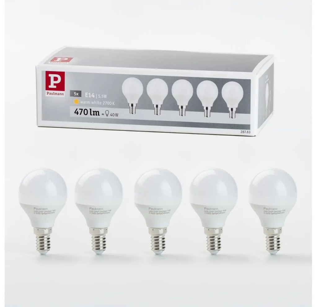 SET 5x Lampadina LED E14/5,5W/230V 2700K - Paulmann 28783