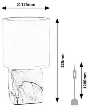 Rabalux 74069 - Lampada da tavolo NALISA 1xE14/40W/230V bianca/effetto marmo
