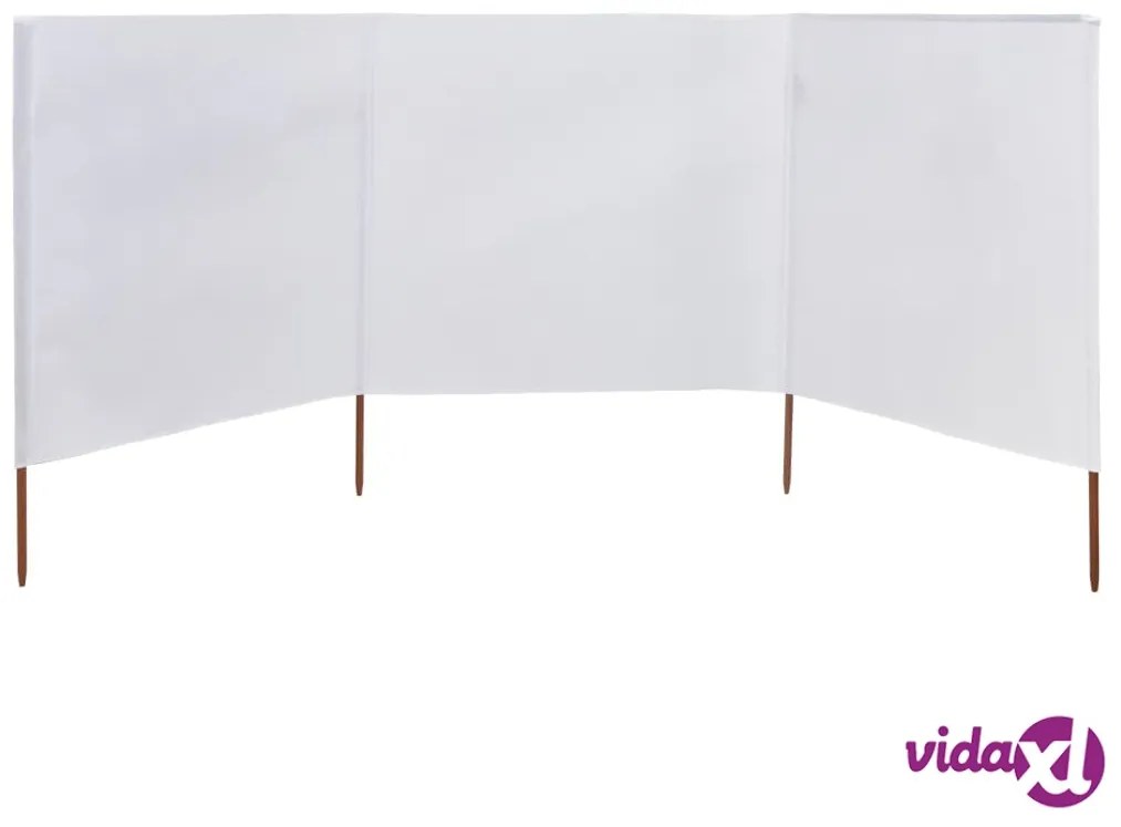 vidaXL Paravento a 3 Pannelli in Tessuto 400x120cm Bianco