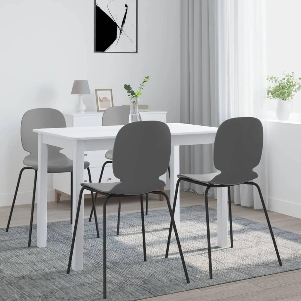 Tavolo Da Pranzo Bianco 114x71x75cm İn Legno Massello Di Hevea /