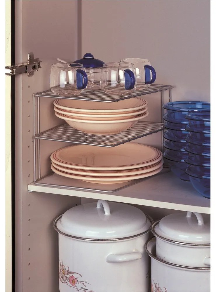 Ripiano aggiuntivo argentato in acciaio 25x25 cm Palio – Metaltex