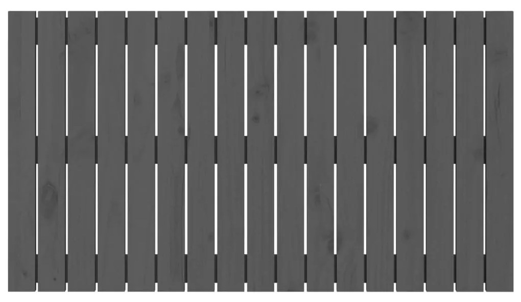 Testiera da parete grigia 108x3x60 cm in legno massello di pino