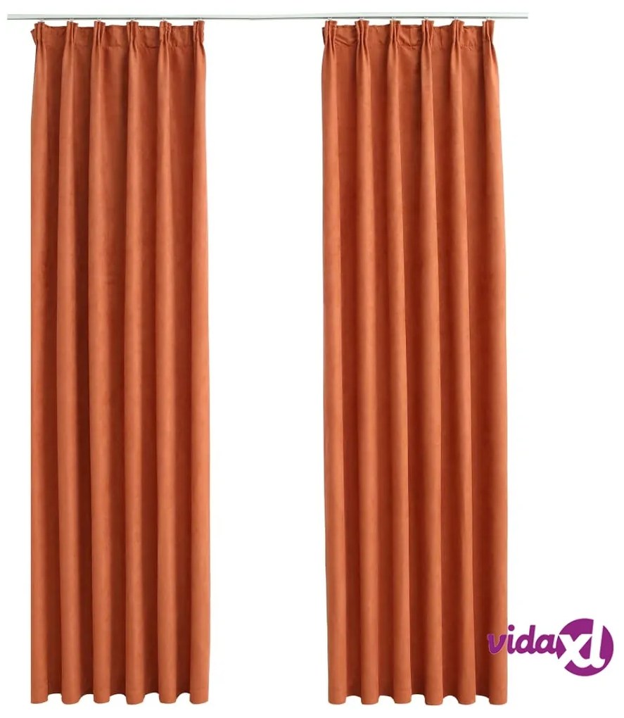 vidaXL Tende Oscuranti con Ganci 2 pz Ruggine 140x225 cm