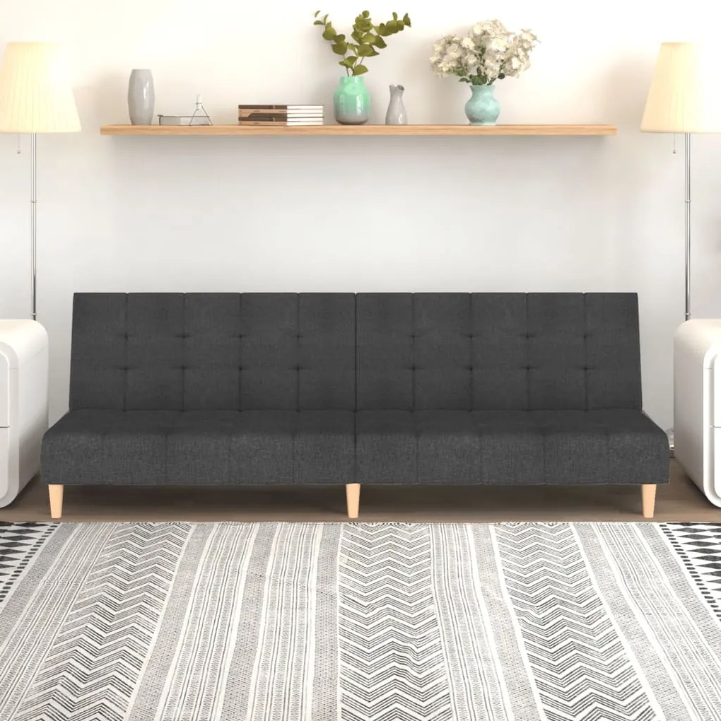 Divano Letto A 2 Posti Grigio Scuro İn Tessuto /