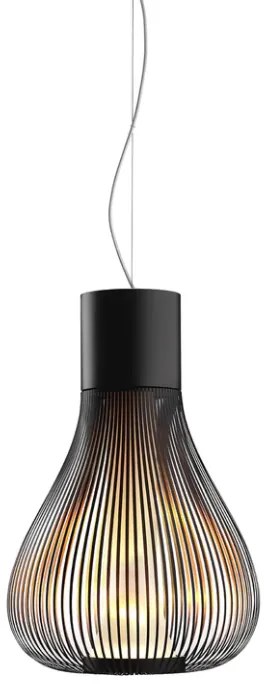 Flos Chasen Lampada a sospensione 48 cm a luce diffusa in vetro borosilicato e acciaio nero