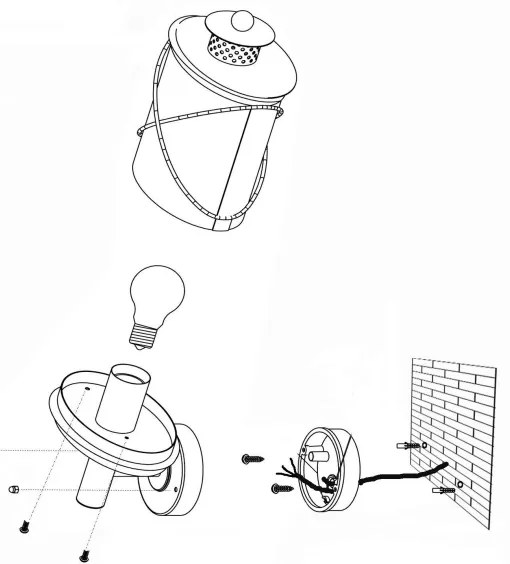 Eglo 94865 - Lampada da esterno HILBURN 1xE27/60W/230V IP44
