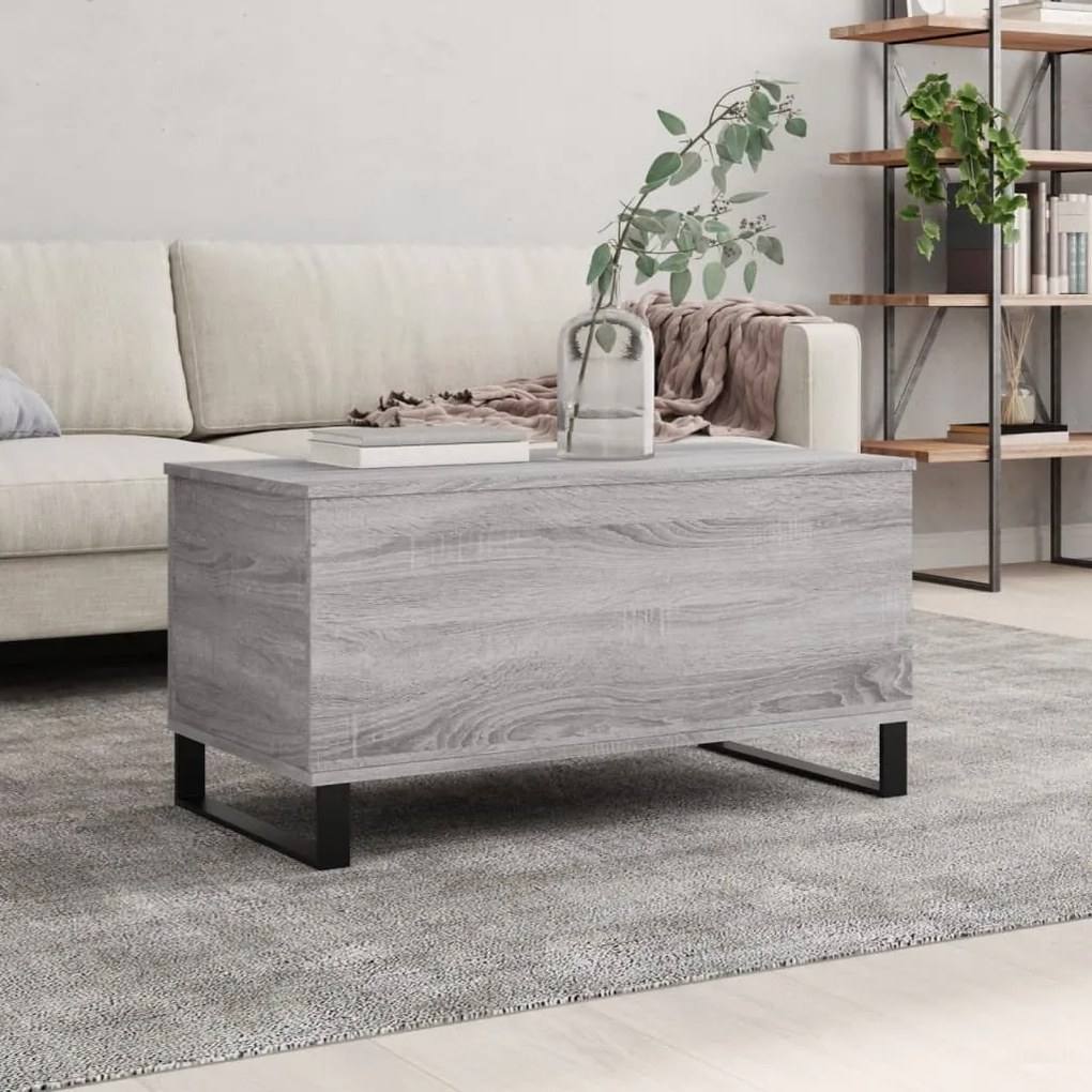 Tavolino salotto grigio sonoma 90x44,5x45 cm legno multistrato