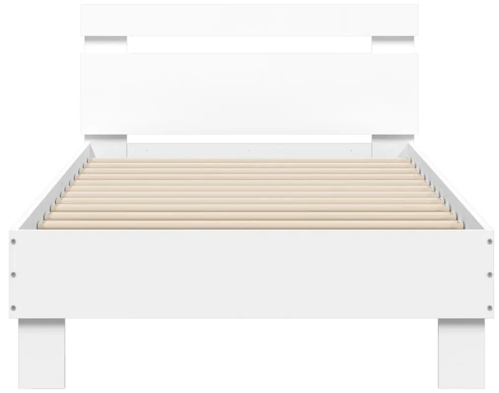 Giroletto con testiera bianco 90x200 cm in legno multistrato