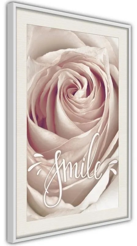 Poster  Rose with a Message  Cornice Quadri Cornice nera con pass-partout, Larghezza x Altezza Home decor 30x45