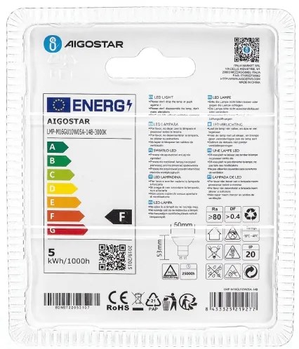 Lampadina LED GU10/4,5W/230V 3000K - Aigostar