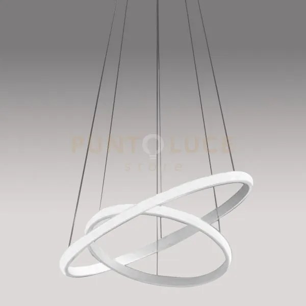 Iole s/2 - lampadario a sospensione bianco led 3000k 2000lm 40w dim...