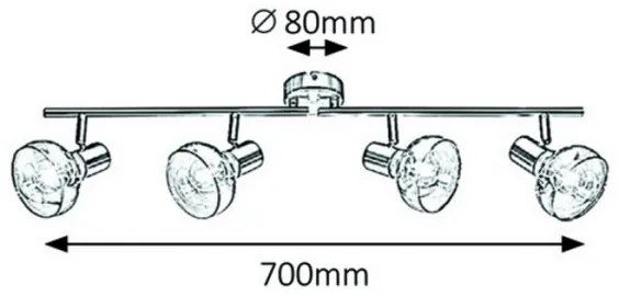 Rabalux 5550 - Faretto HOLLY 4xE14/40W/230V oro