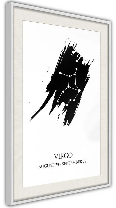 Poster  Zodiac: Virgo I  Cornice Quadri Cornice nera con pass-partout, Larghezza x Altezza Home decor 30x45