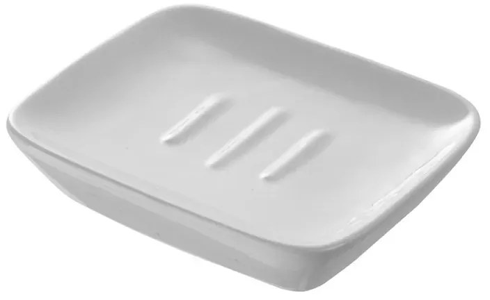 Portasapone in Ceramica Bianco Rettangolare da Appoggio Dublino