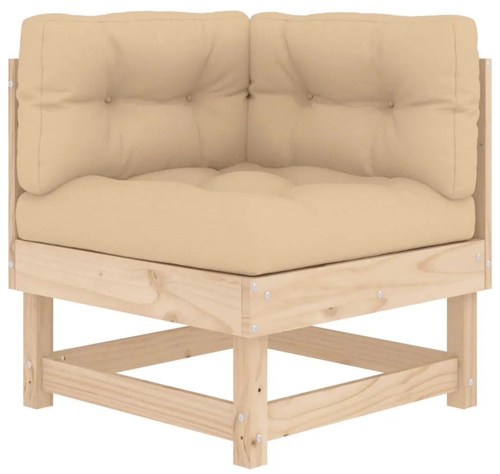 Set divani da giardino 6 pz con cuscini in legno massello