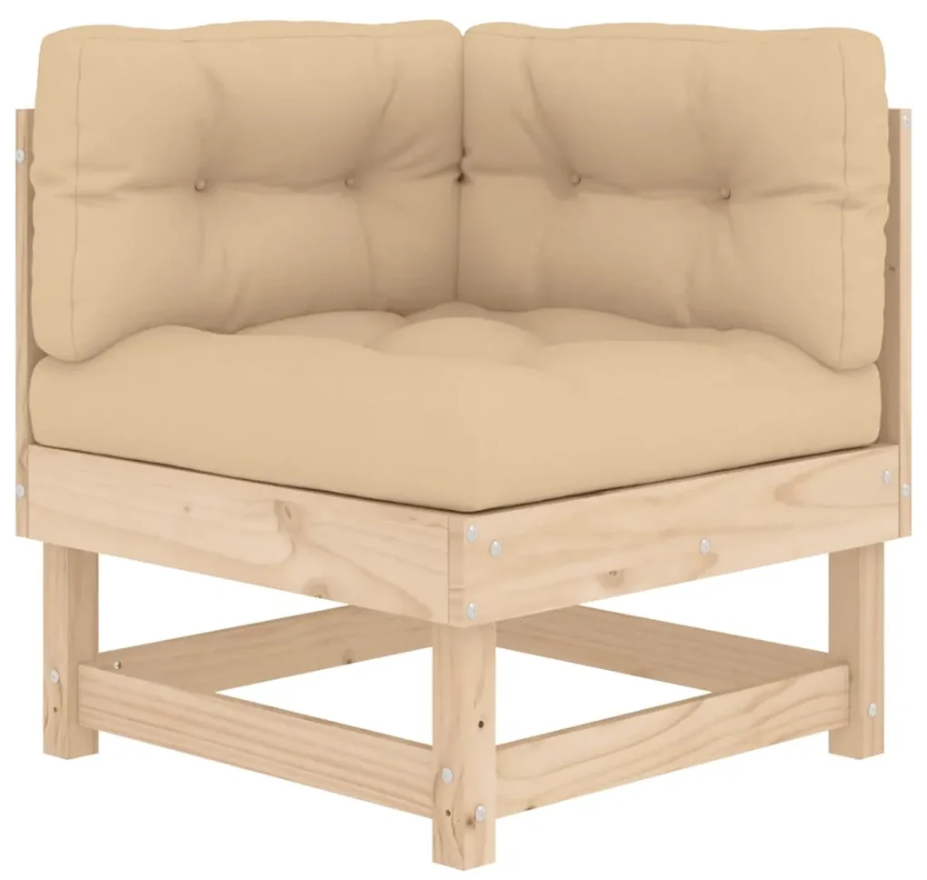 Set divani da giardino 6 pz con cuscini in legno massello