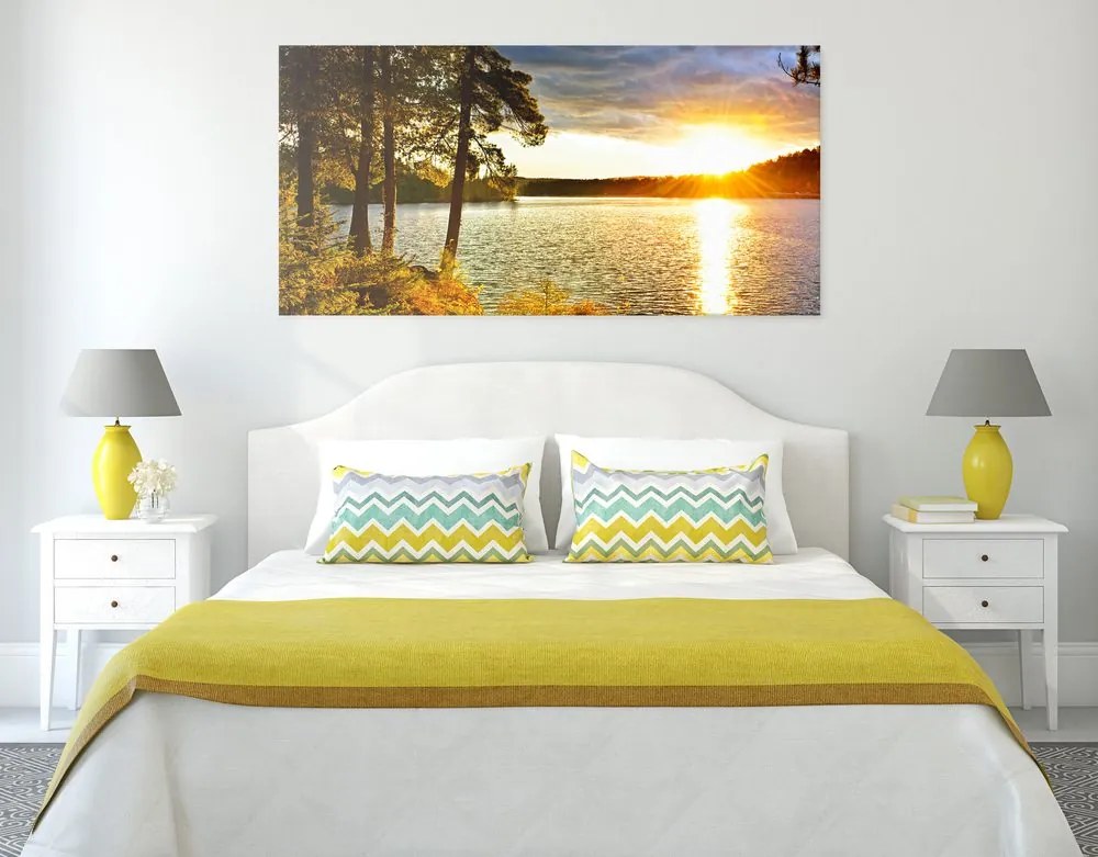 Stampa su tela – Tramonto sul lago