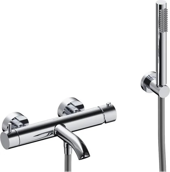 Rubinetto per vasca getto laminare cristallino Loop SANYCCES per muro cromo spazzolato