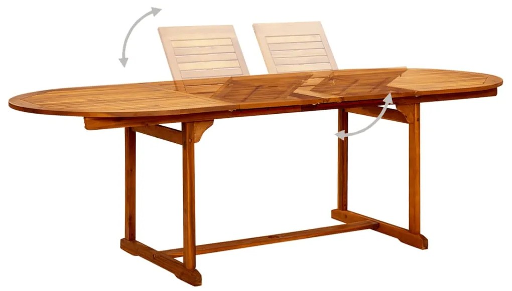 Set mobili da pranzo per giardino 7 pz legno massello di acacia