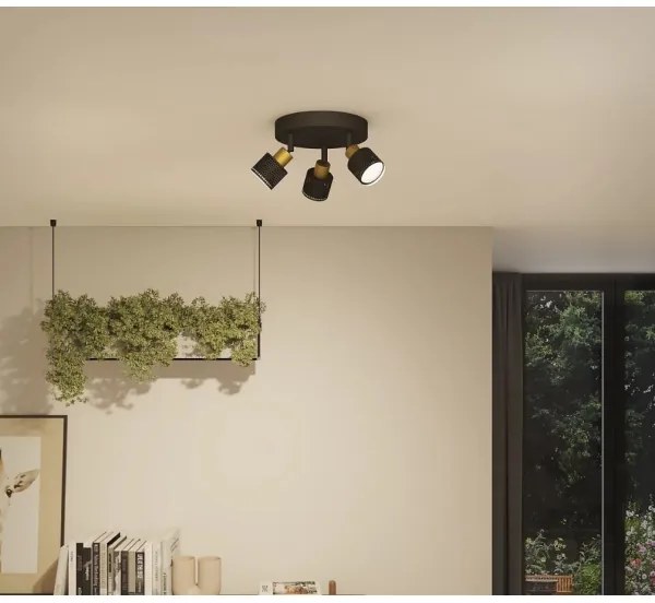 Philips - Faretto NIALL 3xGU10/5W/230V nero/ottone