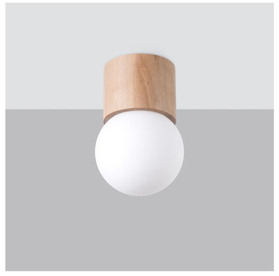 Plafoniera bianca/di colore naturale con paralume in vetro ø 12 cm Surtur – Sollux