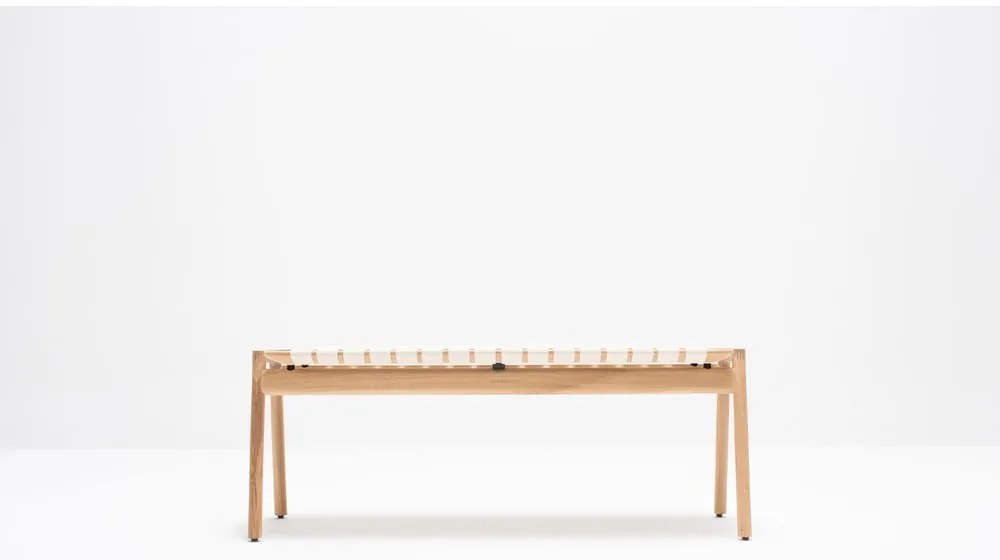 Panchina in colore bianco e naturale Klupa - Gazzda