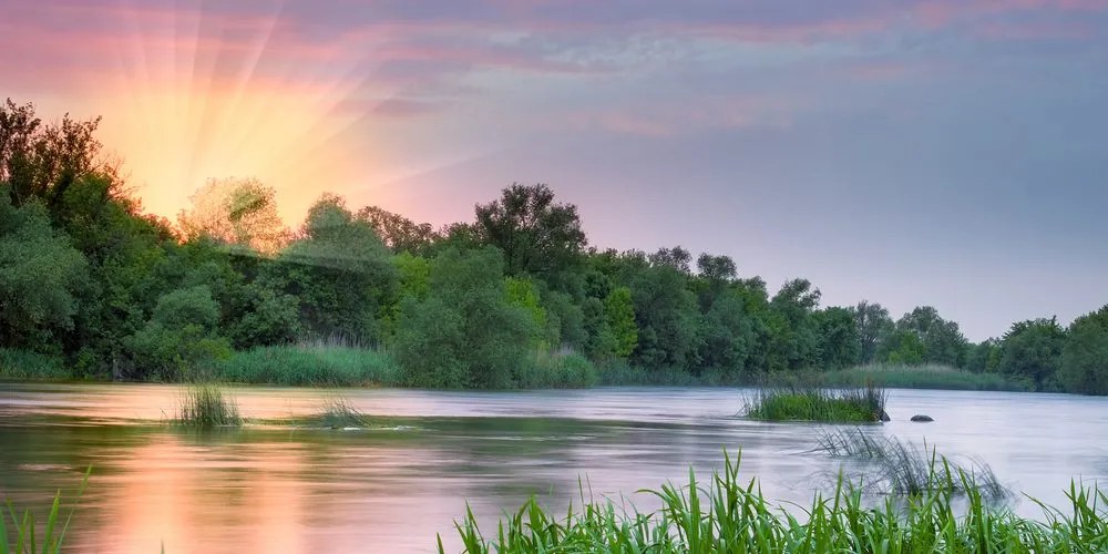 Stampa su tela – Alba sul fiume