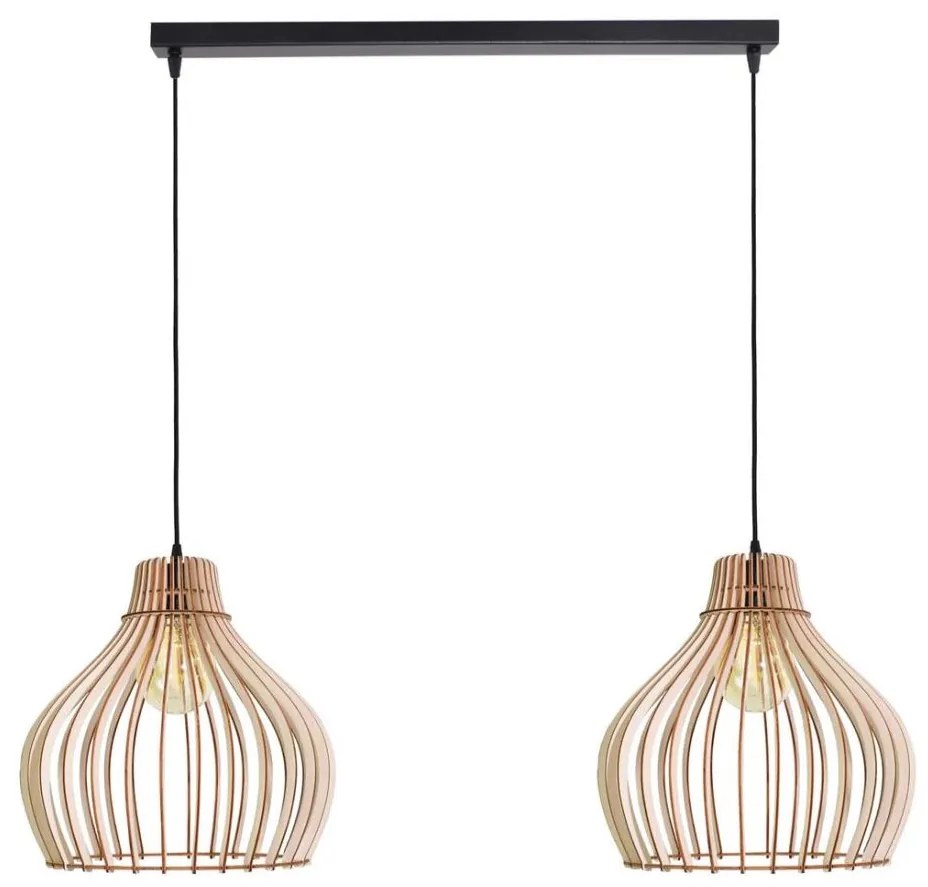 Lampadario su corda BARREL 2xE27/24W/230V