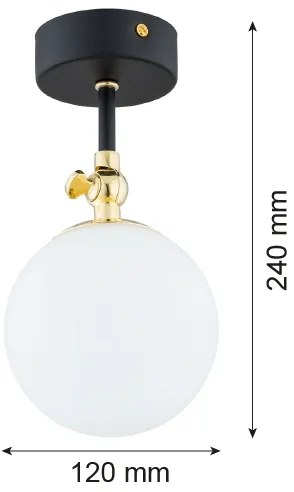 Argon 4003 - Lampadario da bagno LATINA 1xE14/7W/230V IP44 nero/ottone