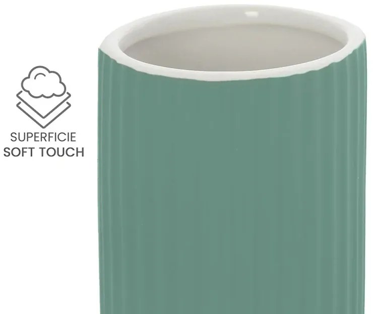 Set accessori bagno 2 pezzi in ceramica verde soft touch Spring
